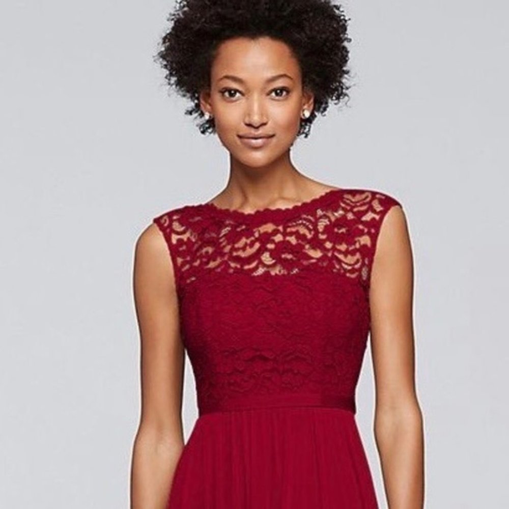 David's Bridal Dress w/ Lace Bodice (Apple)